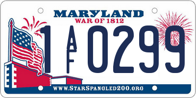 MD license plate 1AF0299