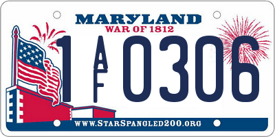 MD license plate 1AF0306