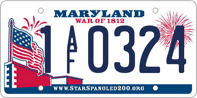 MD license plate 1AF0324