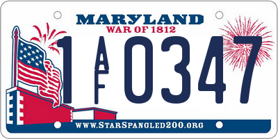 MD license plate 1AF0347