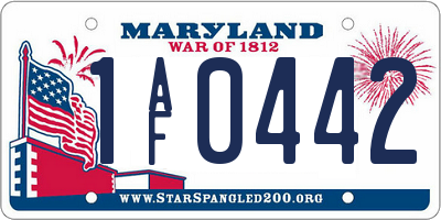 MD license plate 1AF0442