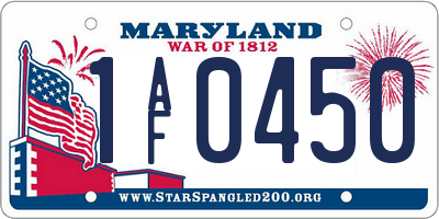 MD license plate 1AF0450