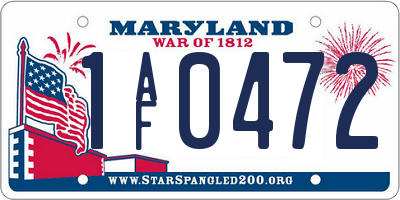 MD license plate 1AF0472
