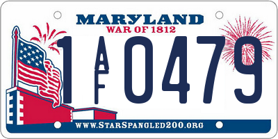 MD license plate 1AF0479
