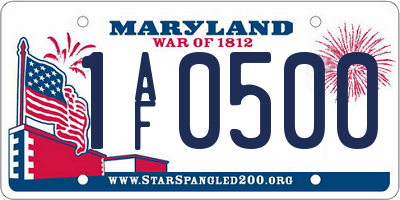 MD license plate 1AF0500