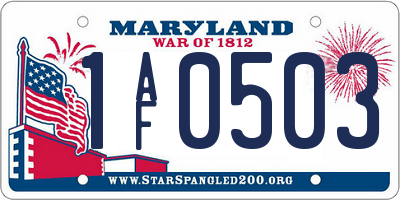 MD license plate 1AF0503