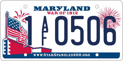 MD license plate 1AF0506