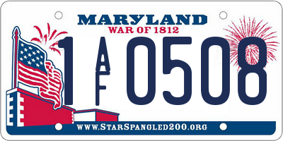 MD license plate 1AF0508