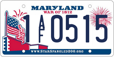 MD license plate 1AF0515