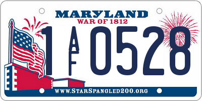 MD license plate 1AF0528