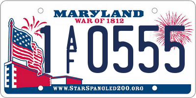MD license plate 1AF0555