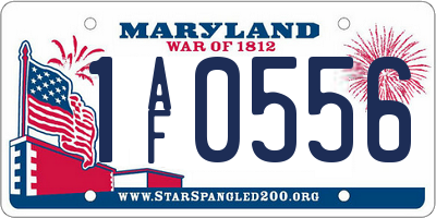 MD license plate 1AF0556