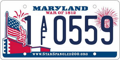 MD license plate 1AF0559