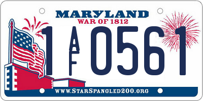 MD license plate 1AF0561