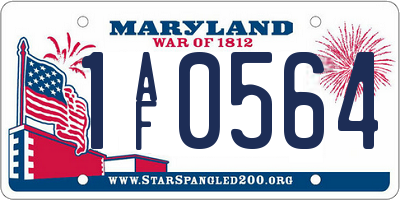 MD license plate 1AF0564