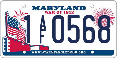 MD license plate 1AF0568