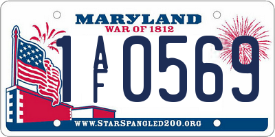 MD license plate 1AF0569