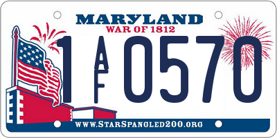 MD license plate 1AF0570