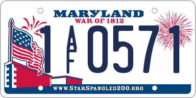 MD license plate 1AF0571