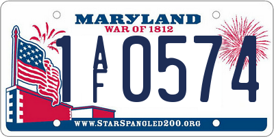 MD license plate 1AF0574