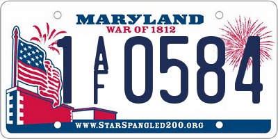 MD license plate 1AF0584