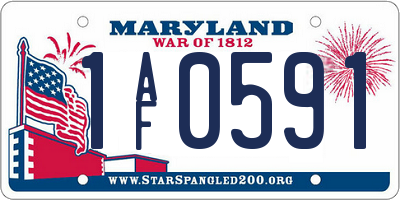 MD license plate 1AF0591