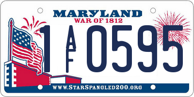 MD license plate 1AF0595
