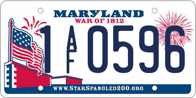 MD license plate 1AF0596