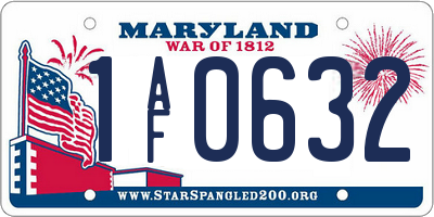 MD license plate 1AF0632