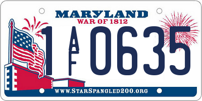 MD license plate 1AF0635