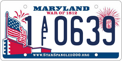 MD license plate 1AF0639