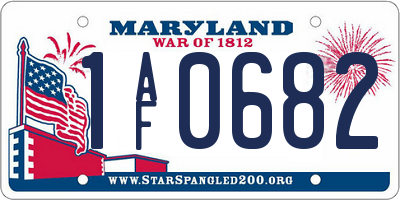 MD license plate 1AF0682