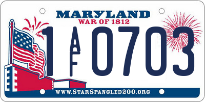 MD license plate 1AF0703