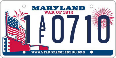 MD license plate 1AF0710