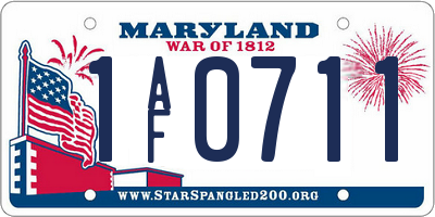 MD license plate 1AF0711