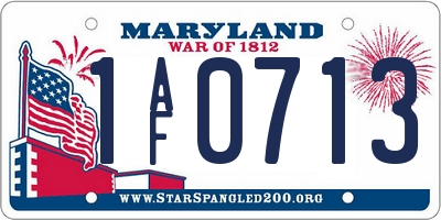 MD license plate 1AF0713