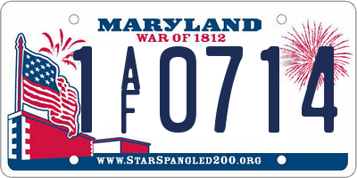 MD license plate 1AF0714