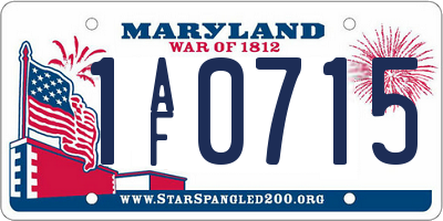 MD license plate 1AF0715