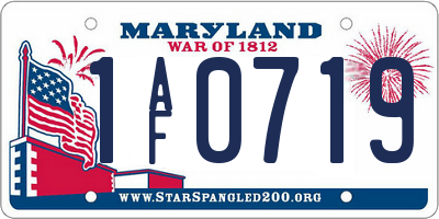 MD license plate 1AF0719