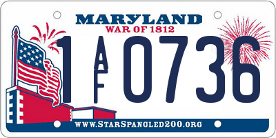 MD license plate 1AF0736