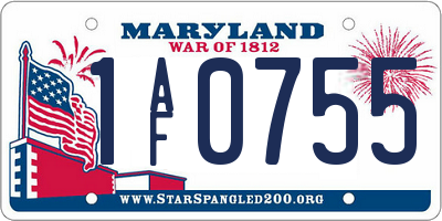 MD license plate 1AF0755