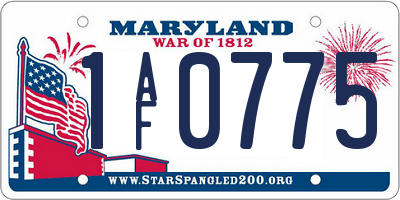 MD license plate 1AF0775