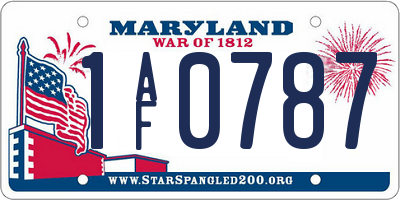 MD license plate 1AF0787