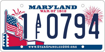MD license plate 1AF0794