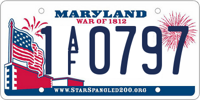 MD license plate 1AF0797