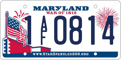 MD license plate 1AF0814