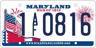 MD license plate 1AF0816