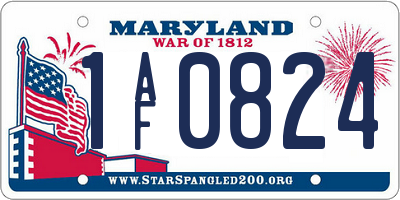 MD license plate 1AF0824