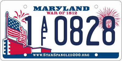 MD license plate 1AF0828