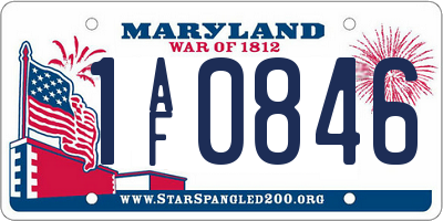 MD license plate 1AF0846
